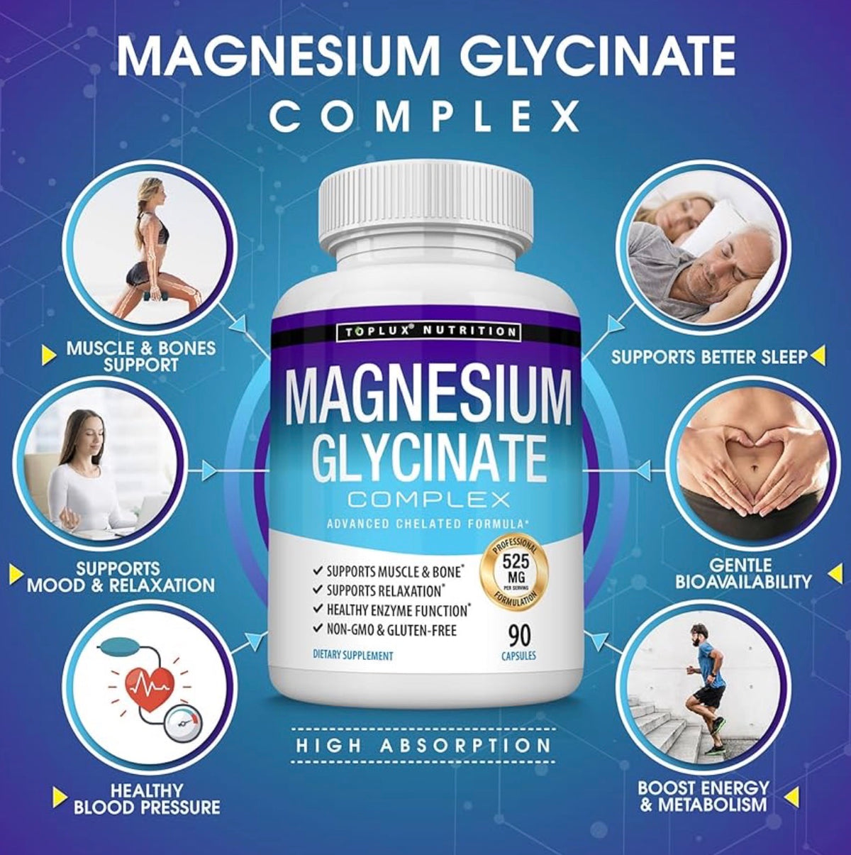 Toplux Nutrition Magnesium Glycinate Complex
