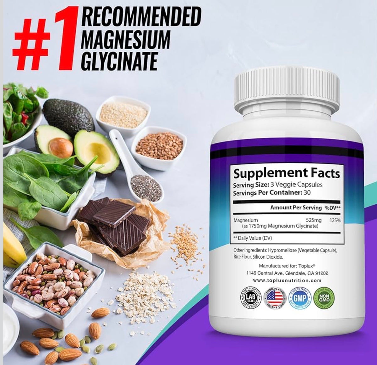 Toplux Nutrition Magnesium Glycinate Complex